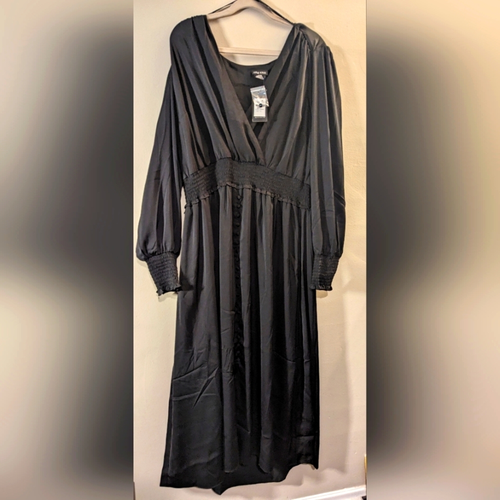 City Chic shirred satin maxi dress 20